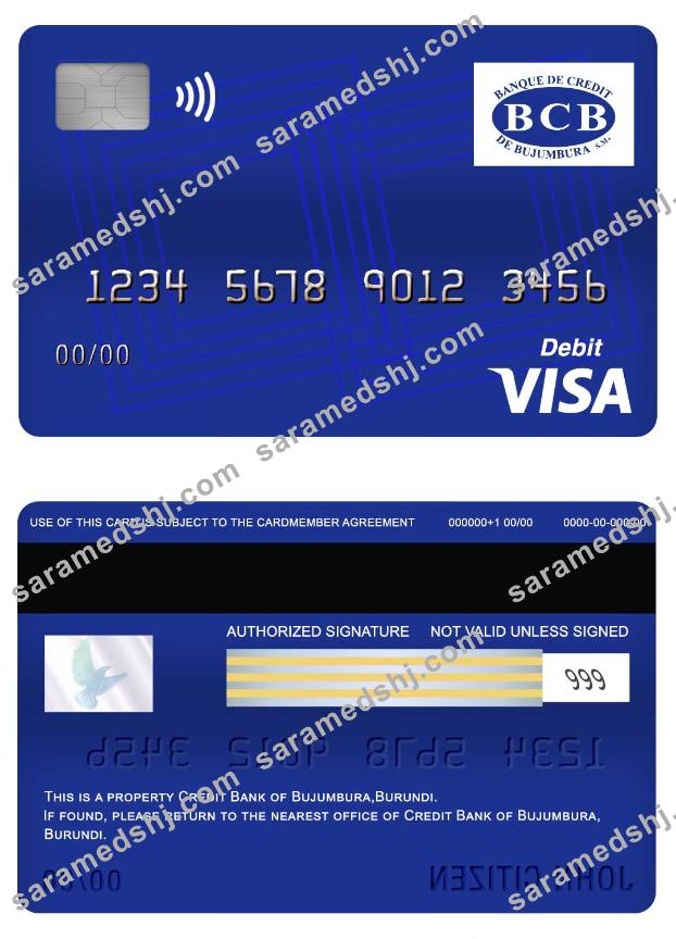 Burundi Credit Bank of Bujumbura visa debit card